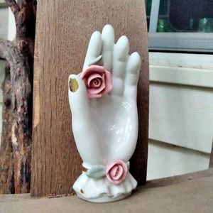 Antique vintage bone china rose flower hand